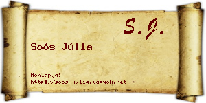 Soós Júlia névjegykártya